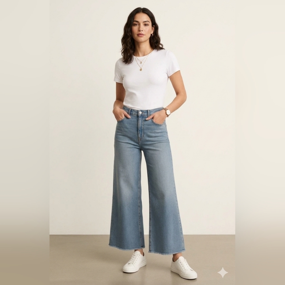 Oat New York Wide Leg Jeans Size 8/29 Women's Blue Denim